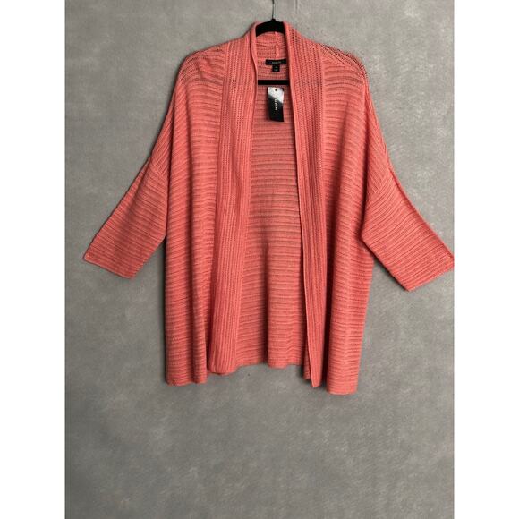 Alfani Women's X-Large 3/4 Sleeve Open Front Cardigan Coral NEW - Picture 1 of 6